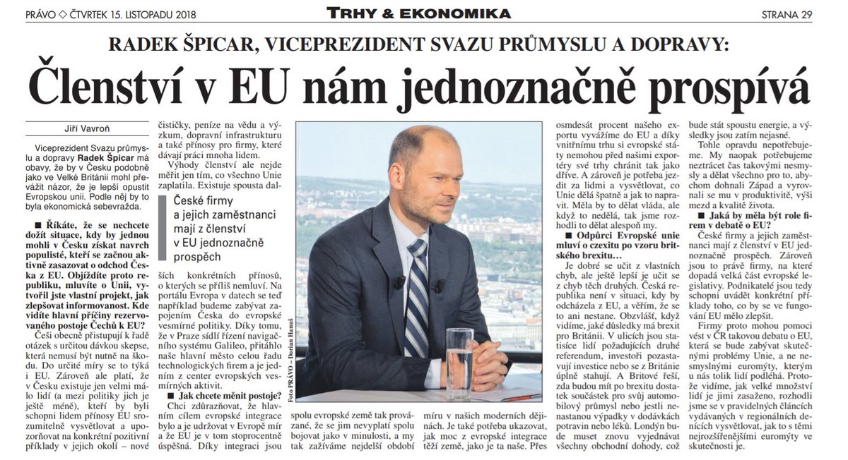 Po @Hospodarky a <a href="/CRozhlas/">Český rozhlas</a> projevil o naše aktivity zájem i deník Právo. Díky za možnost popsat, čemu už se pár měsíců intenzivně věnujeme a na co teď sháníme partnery a podporovatele 🙏 #dělnícievropskéintegrace #evropavdatech