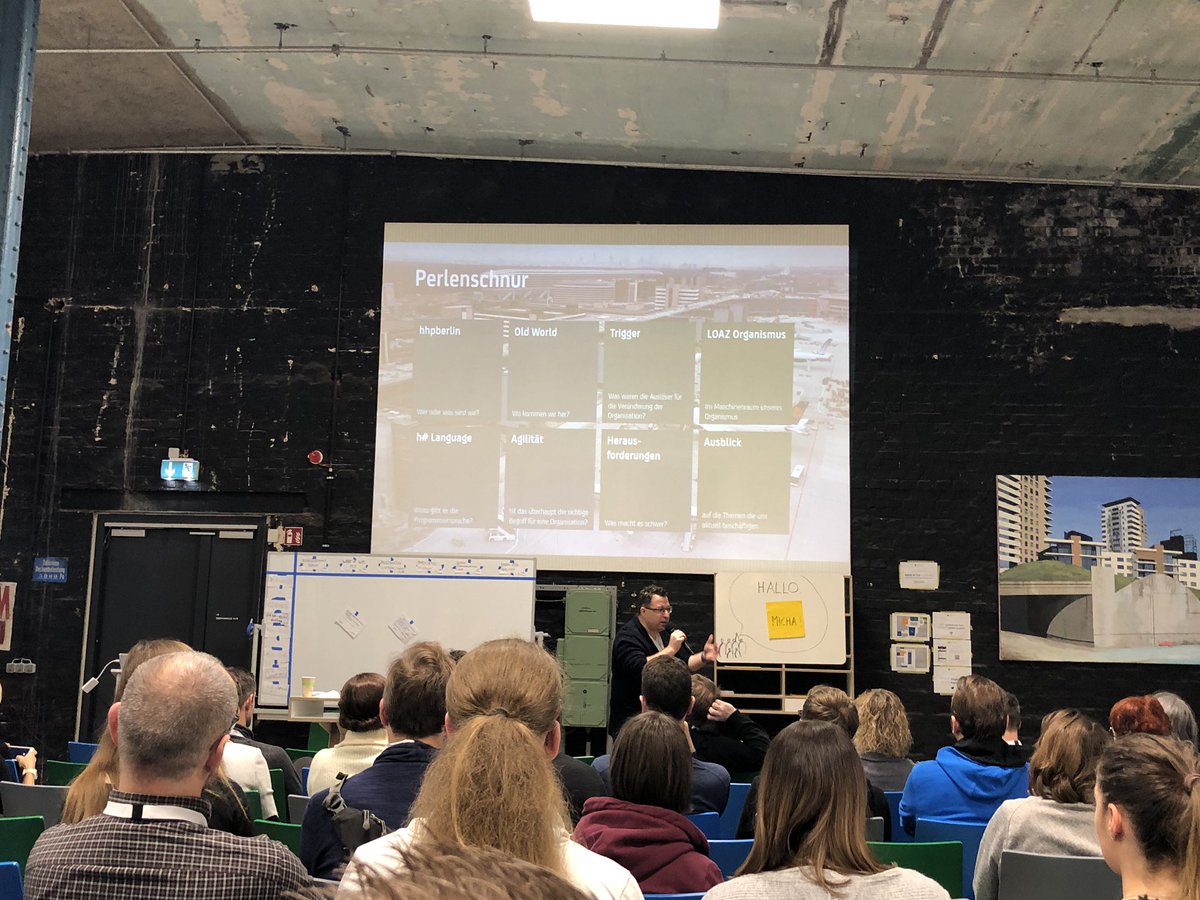 IsabelleAyere's tweet photo. @agileipzig „hhp ist eine Bühne und die Menschen sollen sich entfalten“ Stefan Truthän, Geschäftsführer und Dynamo bei hhp Berlin und Keynote speaker beim agile barcamp Leipzig. https://t.co/GssSSTilGt