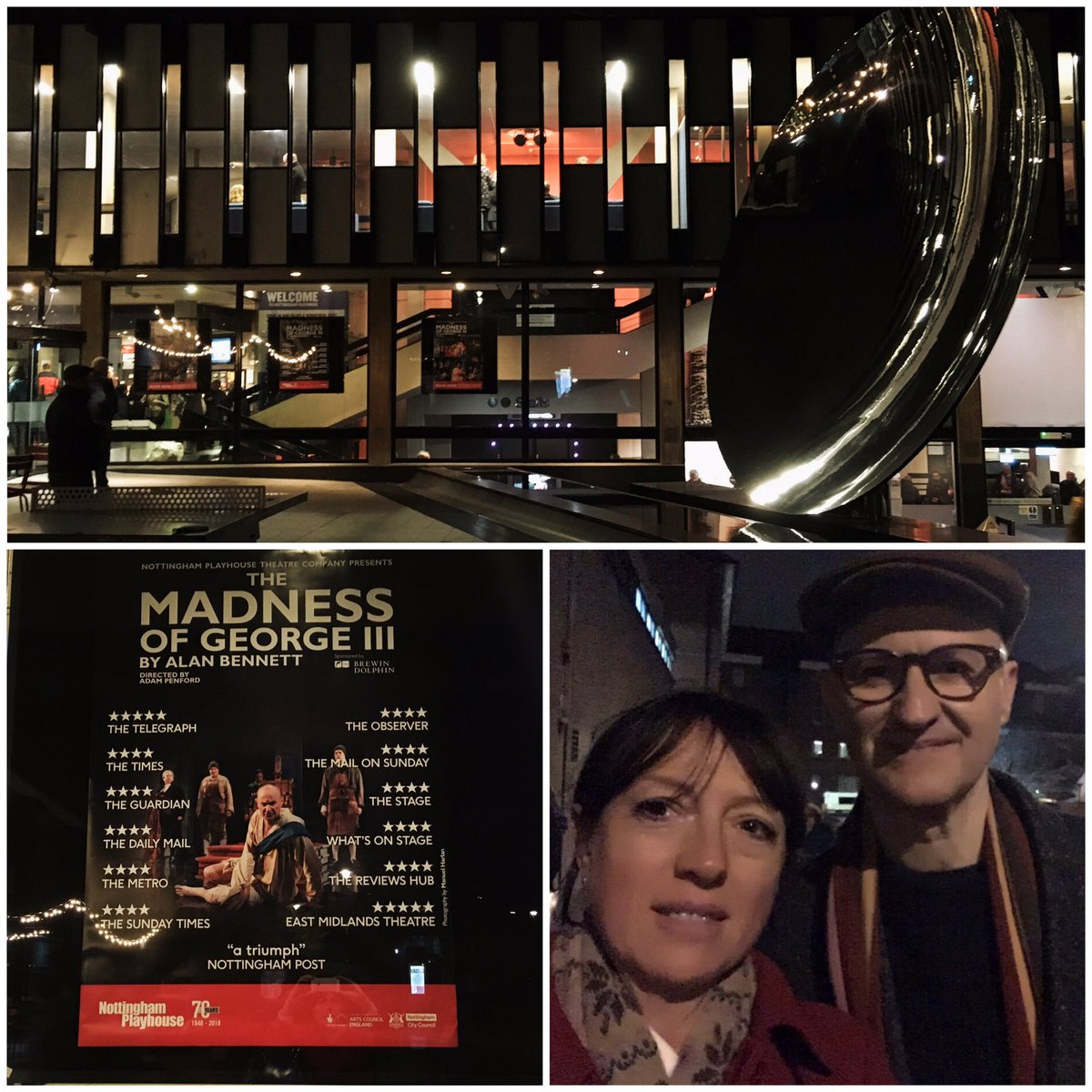 Madness of George III simply outstanding - theatre at its absolute best! Huge congratulations to @AdamPenford @Markgatiss @NottmPlayhouse & company for staging this best selling drama and what a way to celebrate 70 years! Long may the magic continue...hey, hey? #worldclasstheatre