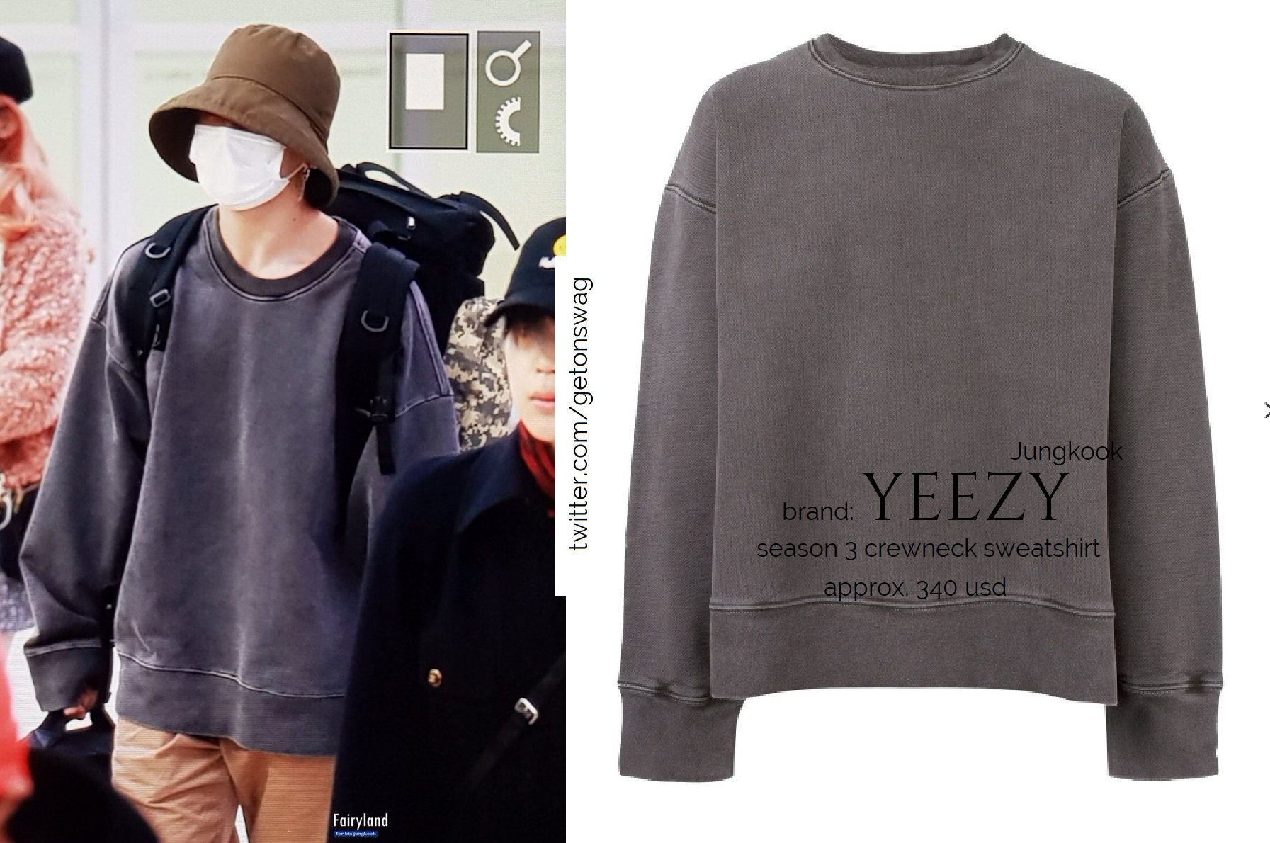 Beyond The Style ✼ Alex ✼ on X: JUNGKOOK #BTS 180903 airport #JUNGKOOK #정국  #방탄소년단 LOUIS VUITTON Black Keepall Bandoulière Bag BALENCIAGA Printed logo  hoodie sweater ALEXANDER McQUEEN - white leather snea