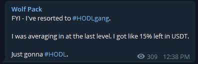 ImNotTheWolf's tweet photo. @SandorReport Well it's time to bring it back. #HODLgang

I'M NOT FUCKING SELLING ANYMORE!!! For the sake of #familias everywhere!

#Capitulating https://t.co/6ecQNPc3zy