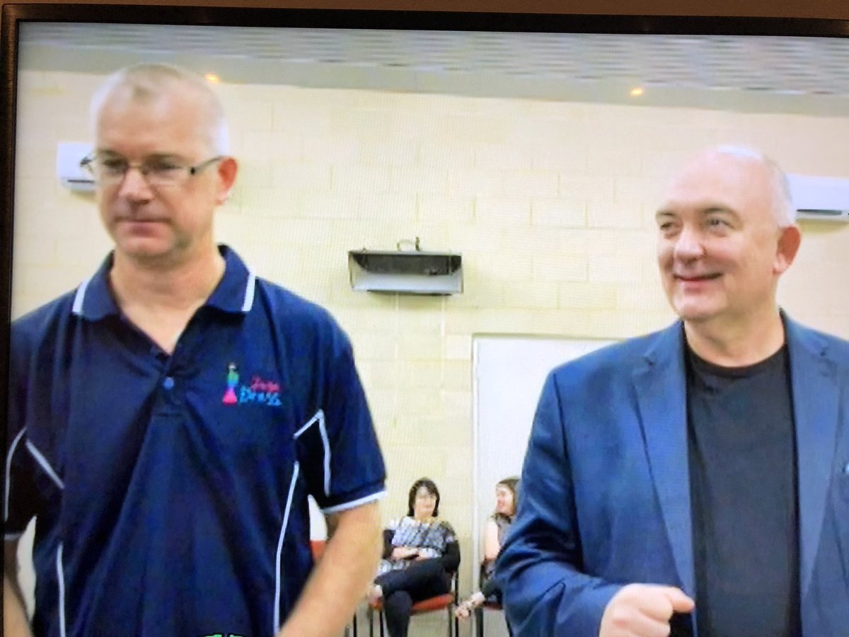 AndyCollinsSP's tweet photo. Massive shout out to my mate John Collinson @salvojwc, the founder of @JustBrassSalvos - this is him on the left #DontStopTheMusicAU https://t.co/F2m5UyrxE5