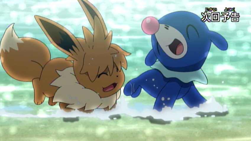 デュミ 次回例のイーブイが本編に加入 アシマリ顔するピカチュウかわいい あとイーブイ アシマリがいい感じ W Anipoke