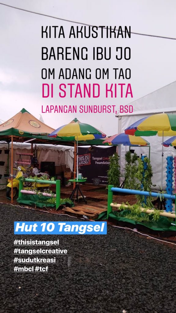 Kami difasilitasi Dinas Pertanian dan Pangan, meramaikan zona pameran HUT Tangsel ke-10 // jadilah kami buat konsep: #TCFgardenparty // 23-25 November 2018 #thisistangsel