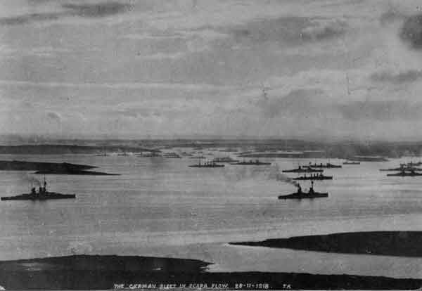 The last of the 70 German Navy ships arrive at Scapa Flow to be interned until conclusion of peace negotiations
