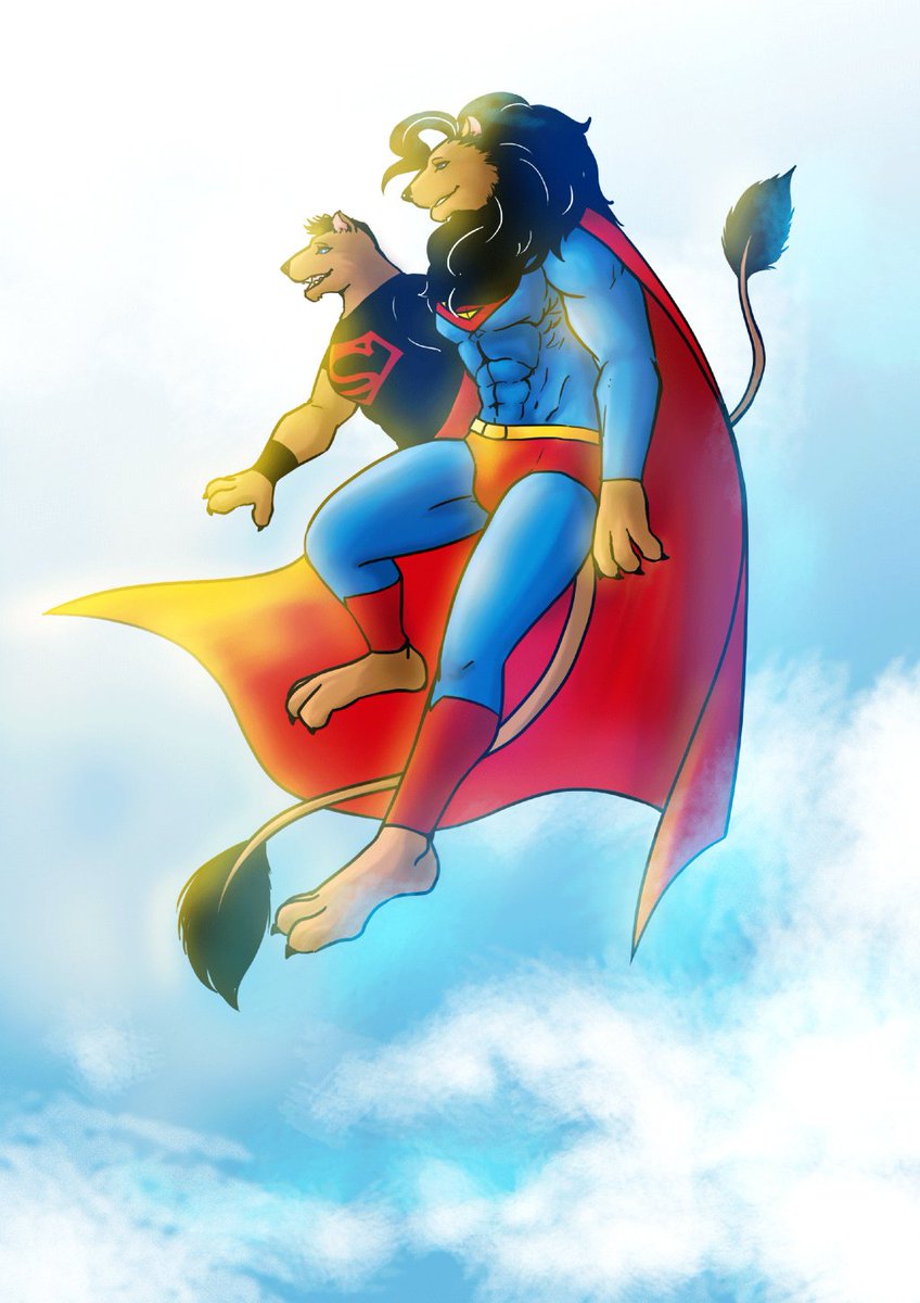 16貓夜子 Superman Superboy 大獅子帶小獅子空中散步看晨陽 16貓夜子 Superman Superboy 大獅子帶小獅子空中散步看晨陽