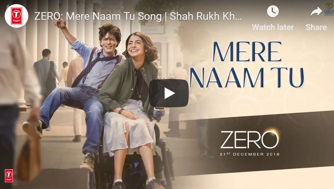 VdeshiUK's tweet photo. @VdeshiUK : 'Jab tak jahaan mein subha shaam hain, Tab tak mere naam tu' - lovely song from the most awaited bollywood movie “Zero”.
 @MediaHouseLDN  #zero #BuaaSingh #MereNaamTu @RedChilliesEnt @Zero21Dec @SrkuniverseUK 
Watch here - - > https://t.co/ZbxzpHFIGD https://t.co/rgfTbgaVRn
