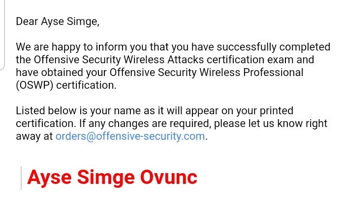 AyseSimgeOzger's tweet image. #OSWP 😎 @offsectraining