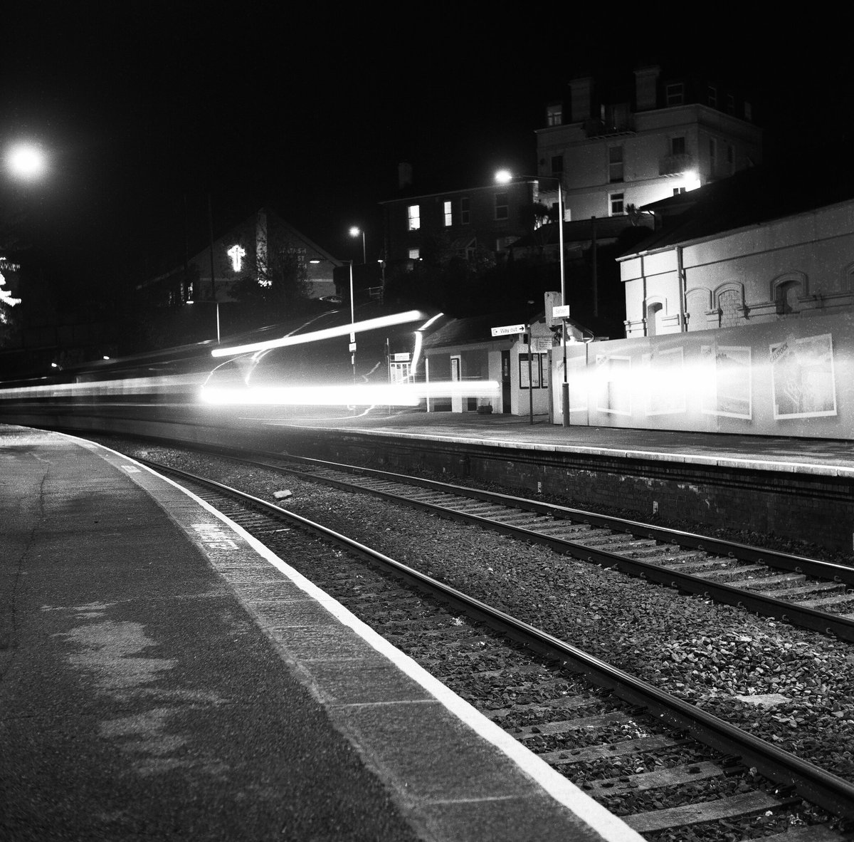 Can you spot the train?  Taken on Robert's @bobbob82975216 Yashica Mat124G. FP4 - 120 Roll Film.  Saltash Railway Station.  F5.6- 60 secs. #oscc_plym #soperfectimages