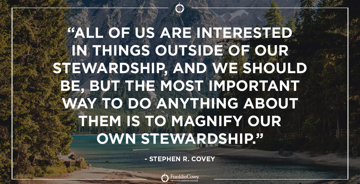 'All of us are interested in things outside of our stewardship, and we should be, but the most important way to do anything about them is to magnify our own stewardship.' - Stephen R. Covey #QOTD #CircleOfConcern #CircleOfInfluence