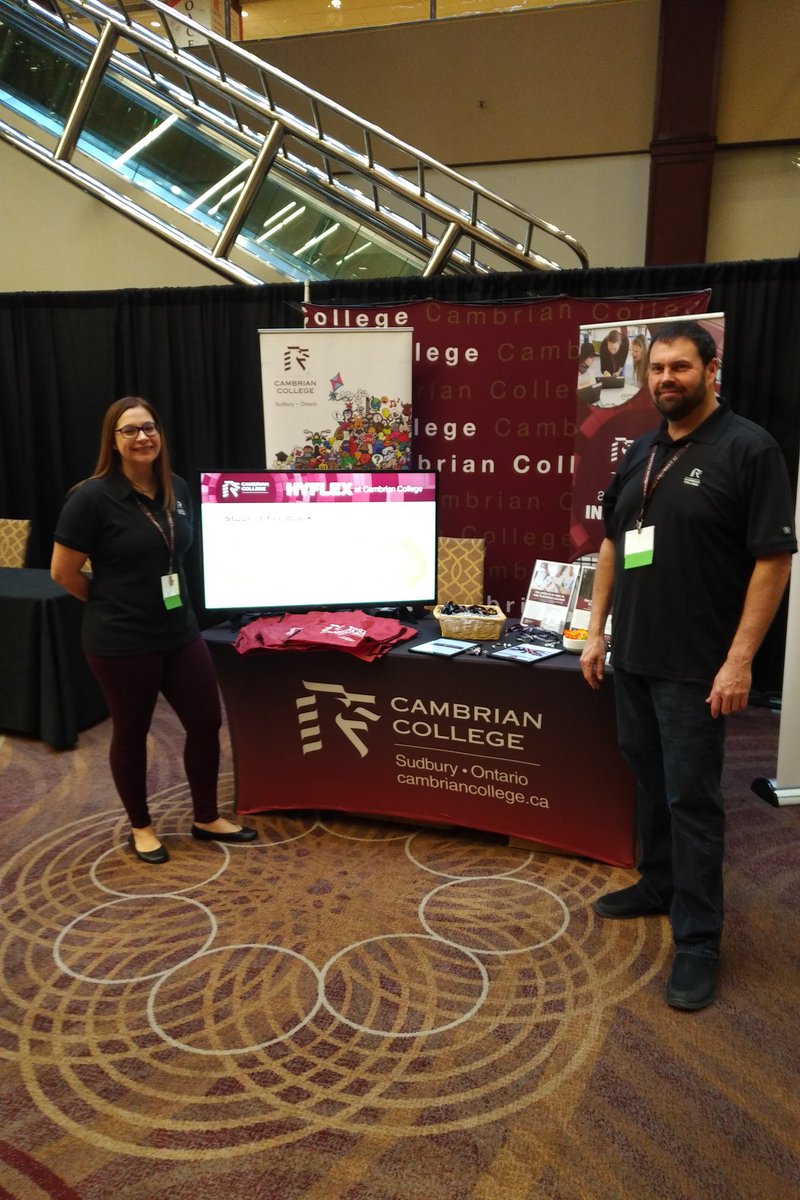 P_FGouveia's tweet photo. Interested in the future of flexible learning?  HyFlex Learning is the answer. Visit @cambriancollege booth where you can meet @Cambrian_Jess @CineJefft.   @CollegesOntario #higheredsummit2018 https://t.co/rm6ZVKa0pN