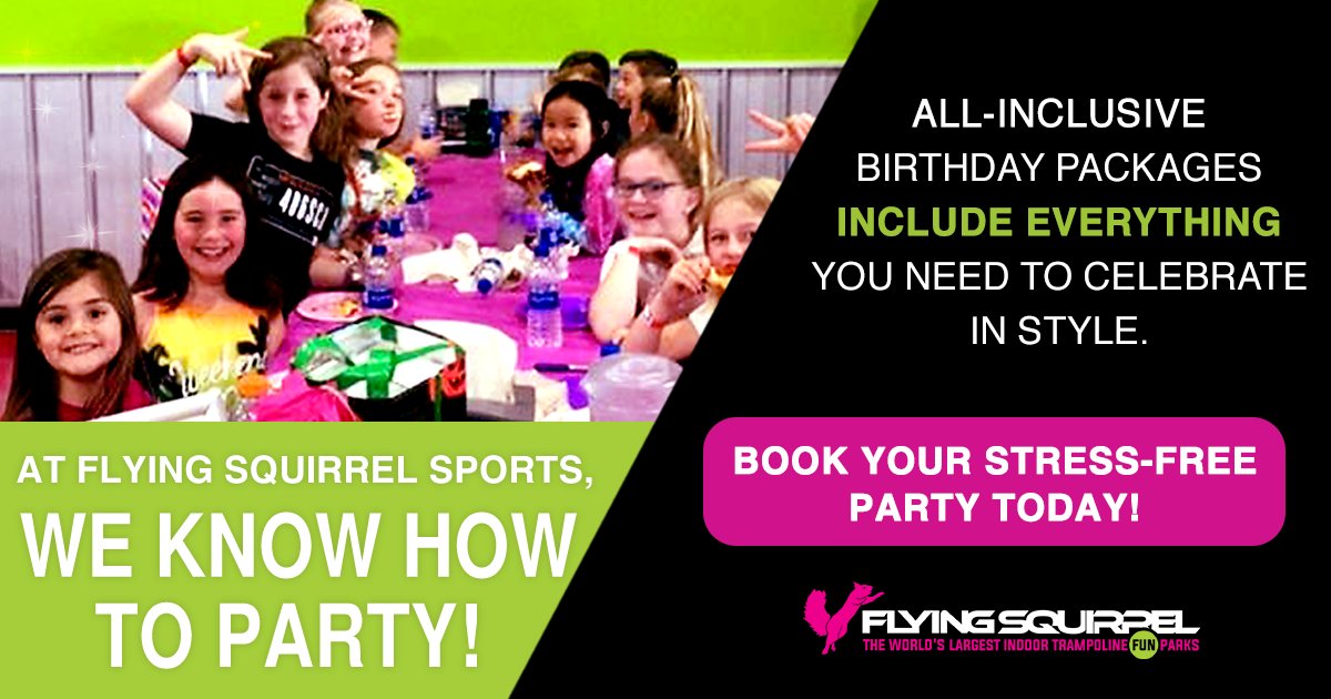 FlyingWSquirrel's tweet photo. At Flying Squirrel Sports, we know how to party! Our all-inclusive birthday packages include everything you need to celebrate in style. Book your stress-free party today! https://t.co/A9jK96b5oo
#birthday #partyideas #flyingsquirrelsports #trampolinepark #ywg #winnipegmb https://t.co/L2j8A3AuEX