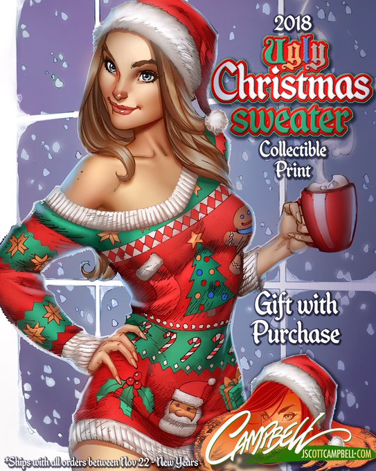 🎄🧶🎅🏻❄️ Unveiling this year's Holiday Print, the "Ugly Christmas Sweater", available as a Gift with Purchase from Nov 22 - New Years Day, ONLY at https://t.co/ZS3rIe8ldr Lovely colors by @ulamosart 