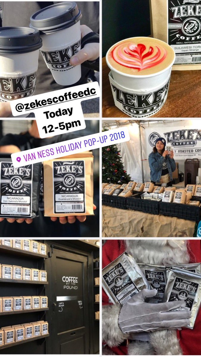 VanNessMainSt's tweet photo. Yasss, so ready for some coffee and sunshine! @ZekesCoffeeDC is with us today @ the Van Ness Holiday PopUP, 12-5pm with coffee samples and bags of the perfect gift- coffee! 4340 Connecticut Ave NW. free street parking or metro #dcholidays #todayindc https://t.co/pveZc4D9zF