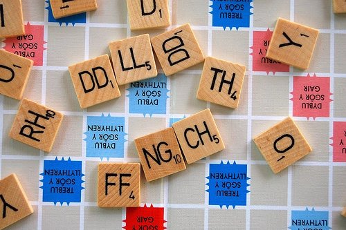 Welsh Scrabble tiles