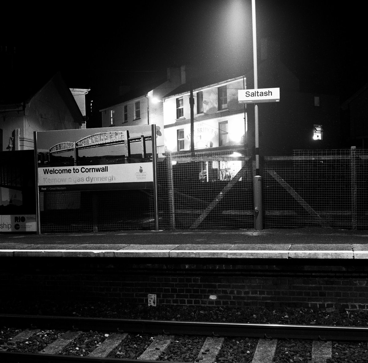 Taken on Robert's @bobbob82975216 Yashica Mat124G. FP4 - 120 Roll Film.  Saltash Railway Station.  F5.6- 8 secs. #oscc_plym #soperfectimages