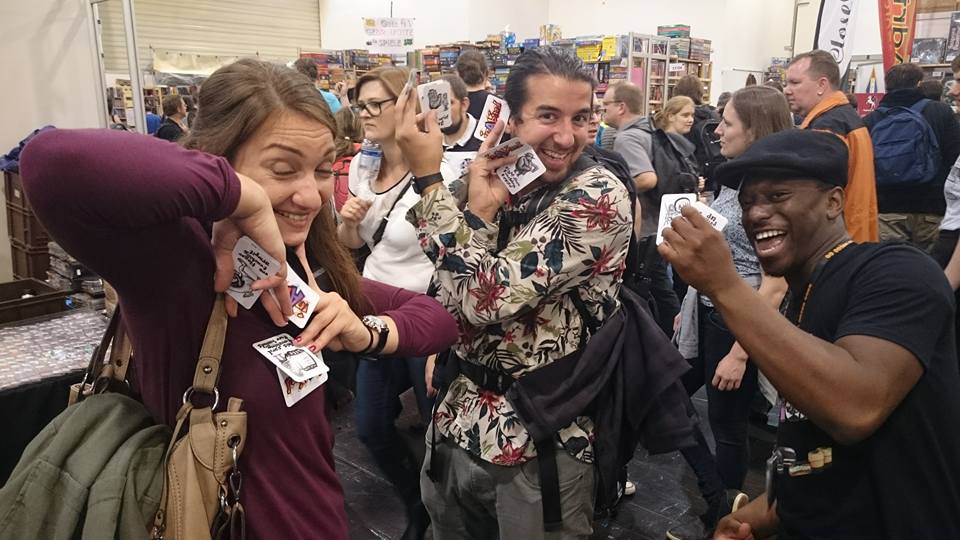 stuffByBez's tweet image. #Throwback to 2015 when Dave (@NorthSouthGames) took a bunch of copies of #InABind to @SpieltageEssen.

And then Dave showed it to @Gigamic who re-launched it in 2017 as #Yogi.

Without that, I wouldn't have been able to make ends meet or reach so many folk. Thanks Dave.