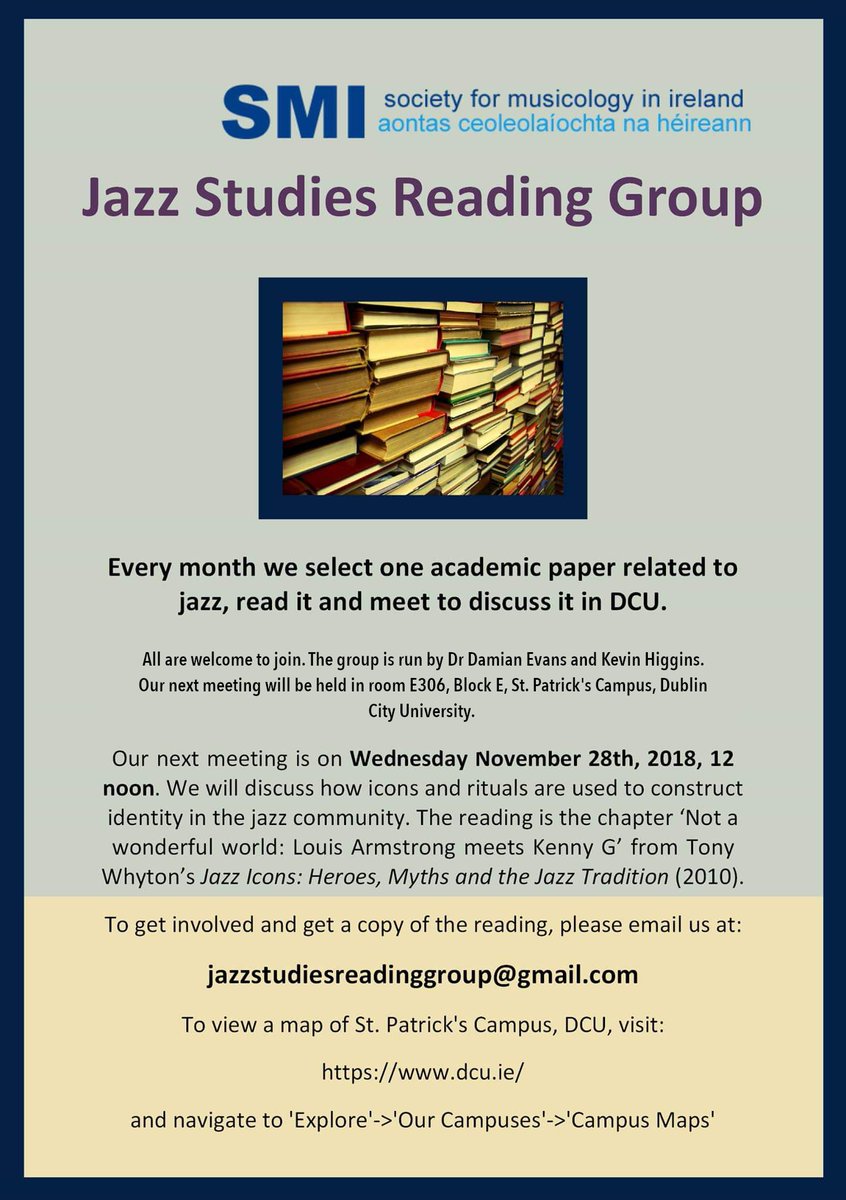 We've changed rooms! This week we are discussing 'Not a Wonderful World: Louis Armstrong meets Kenny G' by @TonyWhyton 's 'Jazz Icons' This Wednesday at 12. See poster for details.