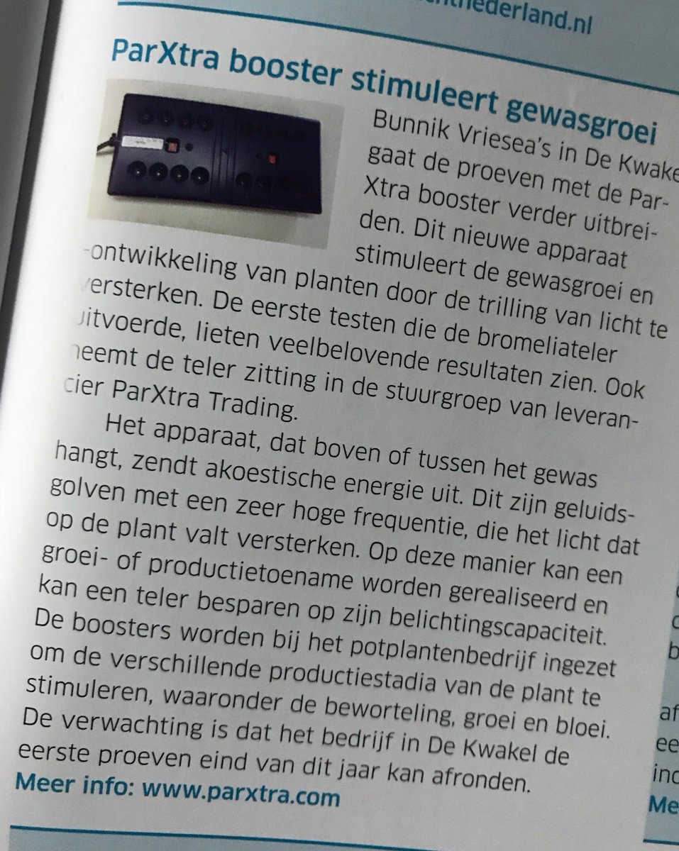 parxtra's tweet photo. Aandacht voor de samenwerking tussen ParXtra en Bunnik Vriesea's in @OnderGlas! https://t.co/vOV7FQivNM