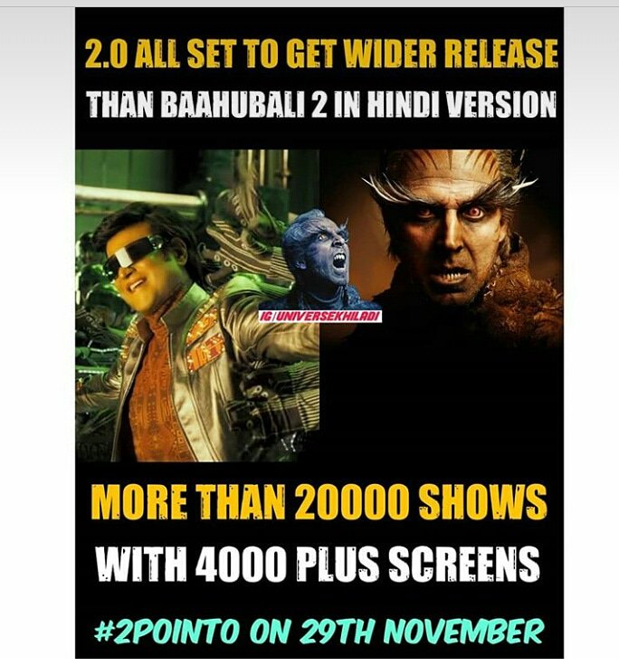Bhushanadhau1's tweet photo. #2Point0 All Set To Break Records In 4 More Days
#2Point0November #2Point0FromNov29 https://t.co/bOIv4dEKYn