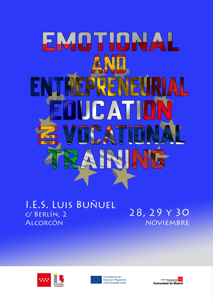 Reunión Transnacional Erasmus+"Emotional and Entrepreneurial Education in Vocational Training" Polonia,Italia (Parma,Finale Emilia,Rumanía, Serbia y Francia) dias 28,29 y 30 de noviembre 2018 IES Luis Buñuel de Alcorcón (Coordinador), Ver programa:….luisbunuel.alcorcon.educa.madrid.org/index.php/ct-m…