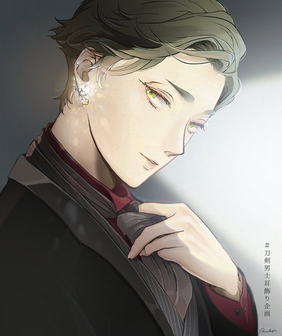 #刀剣男士耳飾り企画
おめかし鶯丸 
