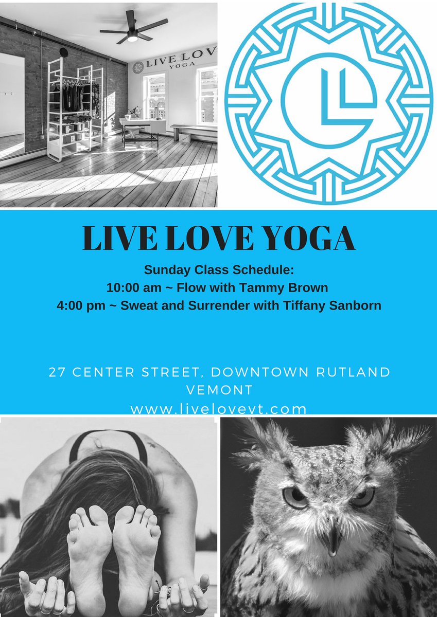 Flow @ 10 Am and Sweat &amp; Surrender @ 4 pm <a href="/liveloveyoga/">LiveLoveYoga</a> #livelovevt