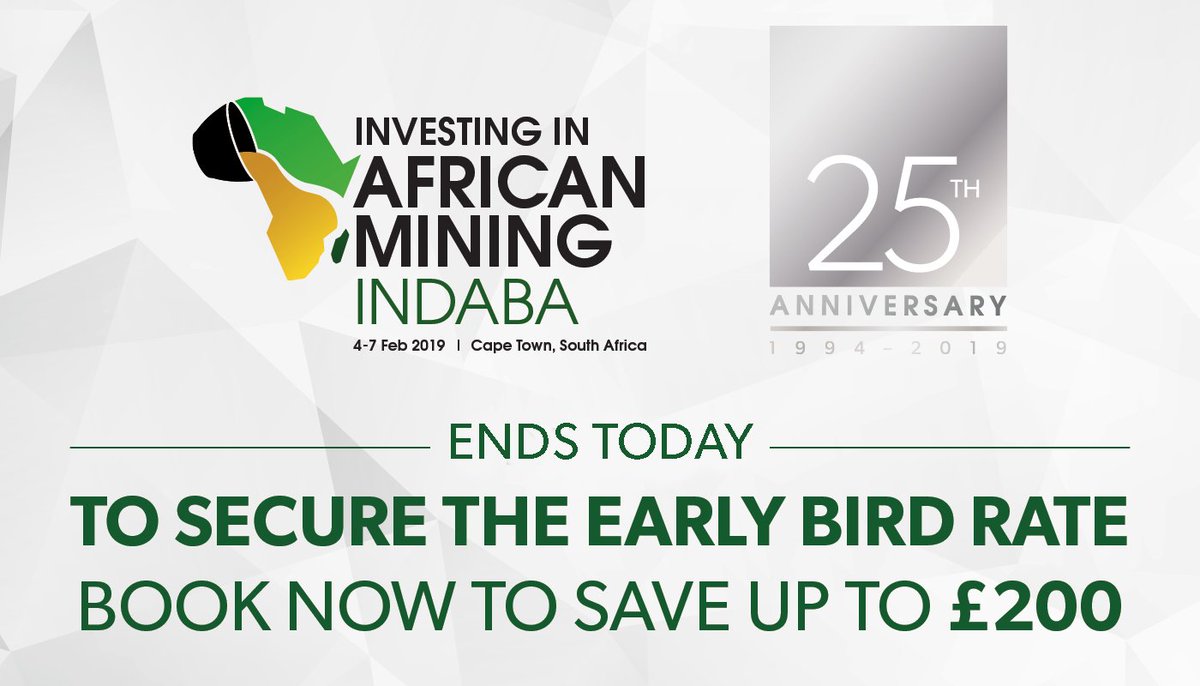 MiningIndaba_MD's tweet photo. Last chance to save up to £200 on your Mining Indaba tickets! Early bird ends today, don't miss out: https://t.co/xR07luUW6E https://t.co/yOXJP4xhH6