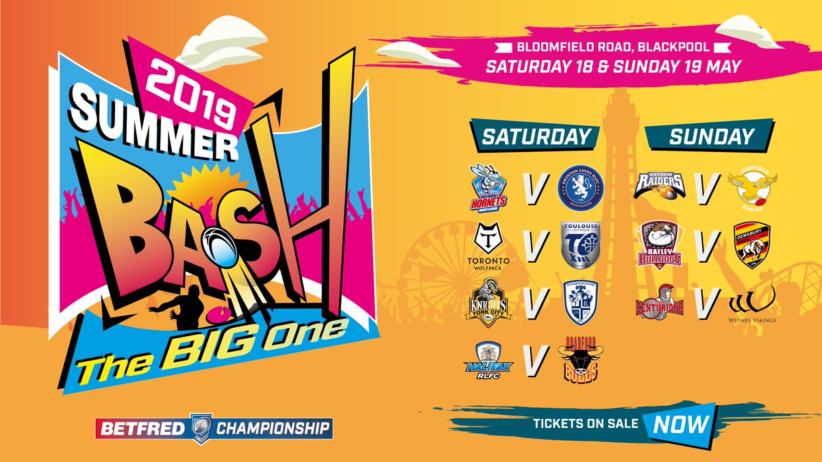 We are going to be riding The Big One to Blackpool FC’s Bloomfield Road again this year at the 2019 Summer Bash when we face <a href="/WidnesRL/">Widnes Vikings</a> in the final match of the weekend. We retain 100% from ticket sales from the club so remember to buy from us!