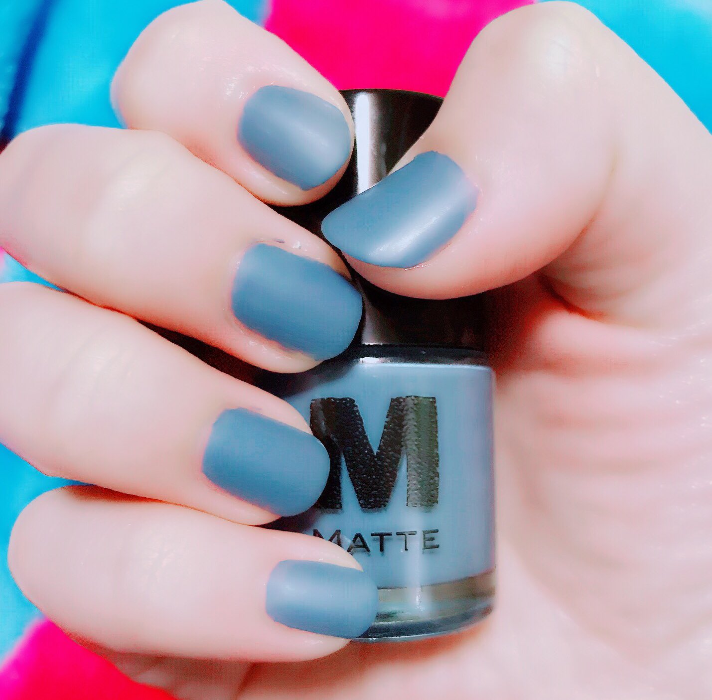 壱琉 セリアのマットネイルのグレイッシュブルー買ってみた いい色だった T Co Azm5ojvcgo Twitter