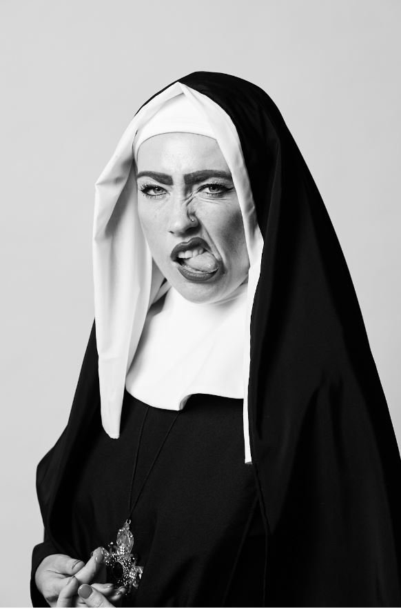 tftheatres's tweet photo. #SistaPaulineHollywood is feisty, flirty &amp; fishy. She loves drinking on her own &amp; eating crab sticks. Always on the prowl she'll stop at nothing to win you over, yet trusts nobody. The twin sibling to #SistaMaryBerry, she met #Shesus at a aqua-aerobics class. @Shesusandsistas https://t.co/FBuEcIdQJV