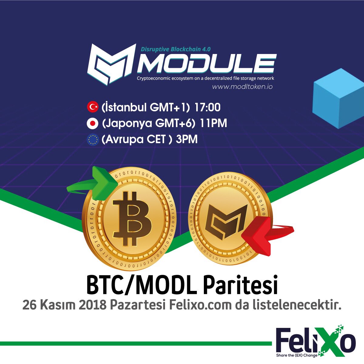Btc/Modl paritesi Felixo.com’da.

<a href="/MODULE_Project/">Module Japanese Blockchain 4.0</a> 

#btc #bitcoin #modl #moduletoken #cyrptocurrency #btcmodl #cyrpto #kripto #felixo #felixoexchange #modlexchange #modltoken #blockchain #blockchain4