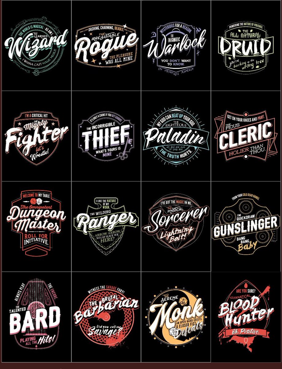 WAREHOUSEcomic's tweet image. 🚨 20% OFF with code ALLDAY20 🚨
bit.ly/dndclasstees 
Get your nerd gear on!

#dnd #dnd5e #blackfriday2018 #dealsdealsdeals #criticalrole #criticalrolefanart #CyberMonday