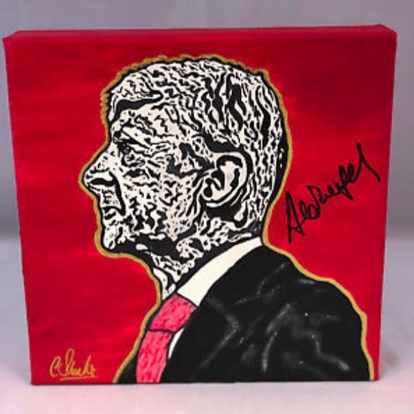 ArtBy_Charlie's tweet photo. 6 hours 45 mins left to bid on mh painting of Arsène Wenger. Hand signed by the man himself... GO! 🔴⚪👍🏻 https://t.co/QHSjnkBU21 
#StarsOnCanvas 
@Arsenal
@hughwizzy @AFSCLondon @MrArsenicTM @ArsenalFC_fl @clockend_talk @idriselba @IanWright0 @Stuart_PhotoAFC @GoonerFanzine https://t.co/nQD5MHPXrR