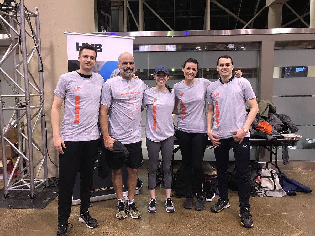 alwaysbekate's tweet photo. @HUBInsurance @UWGreaterTO at the top before the sun was up! Go team! #CNTowerClimb #hubinsurance https://t.co/lD6hLxgByX
