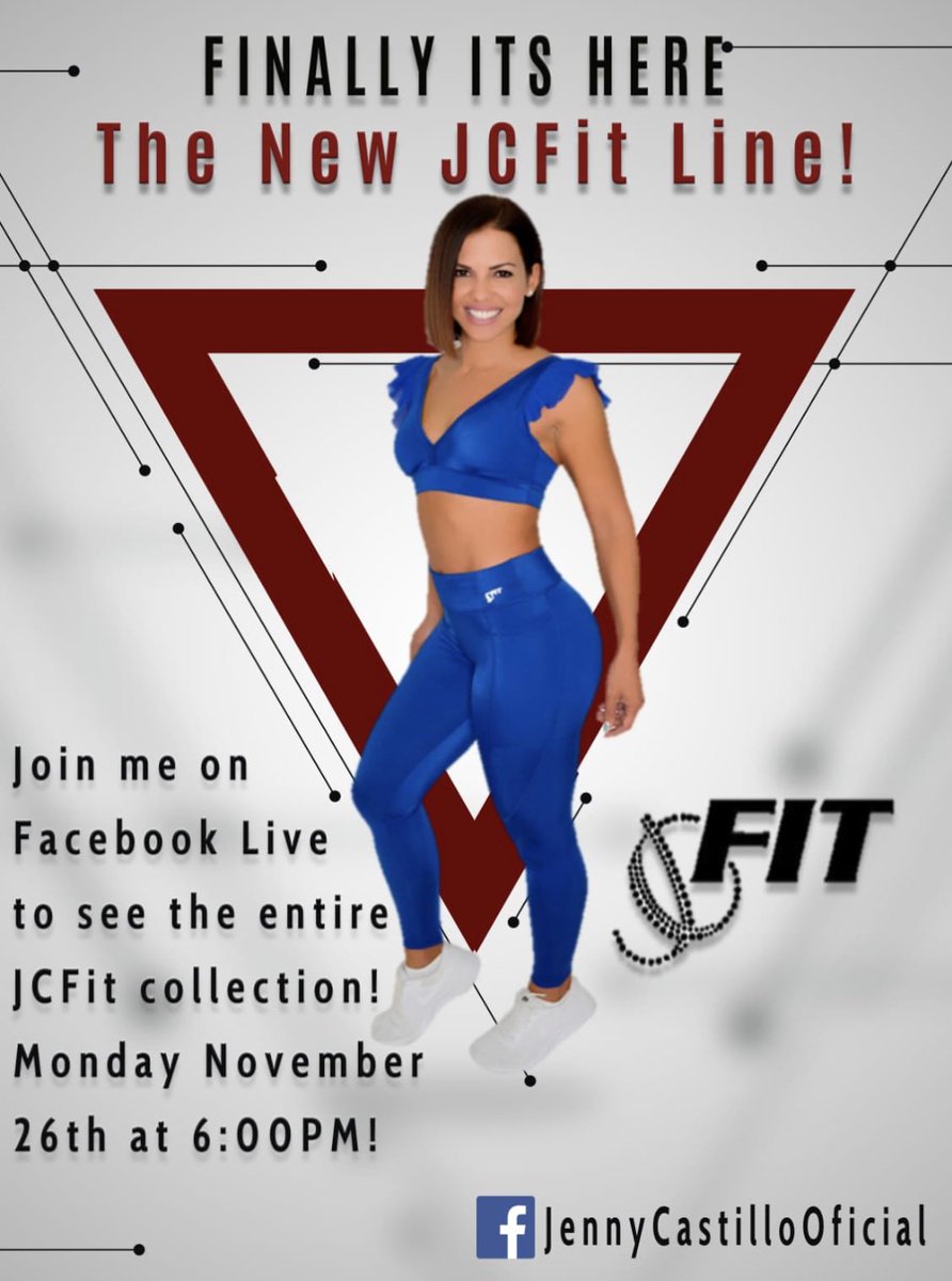 JennyCastilloOf's tweet photo. We are launching the #new #JCFit line tomorrow Monday on a #FacebookLive at 6pm!! @jennycastillooficial
.
Lanzamos oficialmente la línea deportiva #JCFit mañana lunes en mi Facebook Live a las 6pm!! Los espero!!!! https://t.co/jVyRbZZlAi
