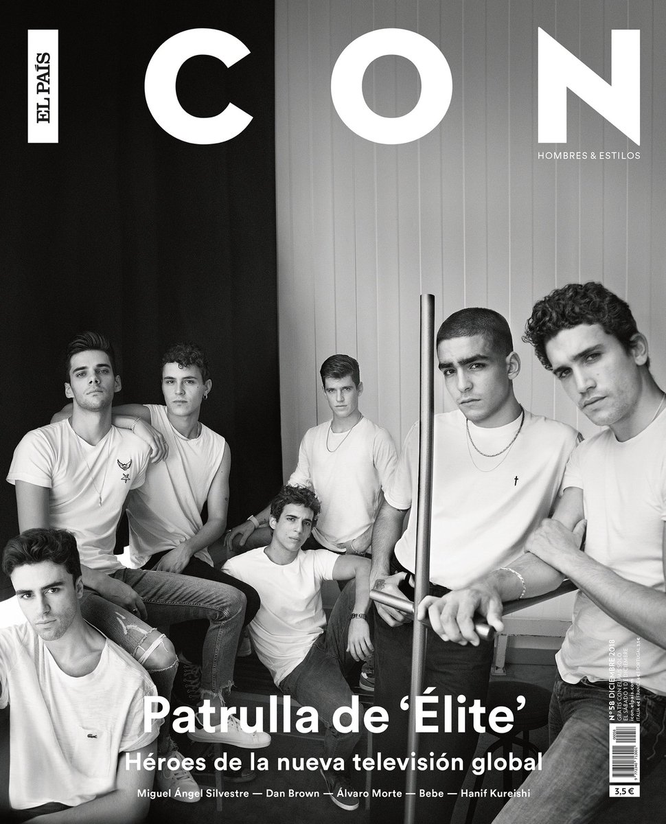 icon_elpais's tweet photo. Los actores de #Elite, la fenómeno global de @NetflixES, protagoniza nuestra portada de diciembre. Este sábado 1 de diciembre, gratis con @el_pais #EliteNetflix https://t.co/9JwpAPA2RD