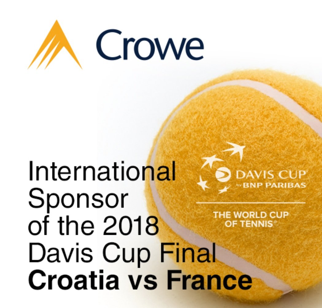 Crowe_Ar's tweet photo. Hoy es el día decisivo. Francia o Croacia? Orgullosos de ser los sponsors de esta gran final de la #CopaDavis2018 #weAreCrowe https://t.co/uNkhaEYrXE