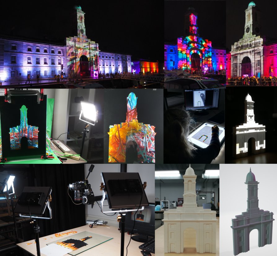 PCA_Animation's tweet photo. More "Making of Illuminate" showing how @PCA_Animation used  3D Printed models, a paper shredding rig in Homage to Banksy  and melted wax with heat gun  to produce content for @illuminateLF https://t.co/aEIaUhR5F6