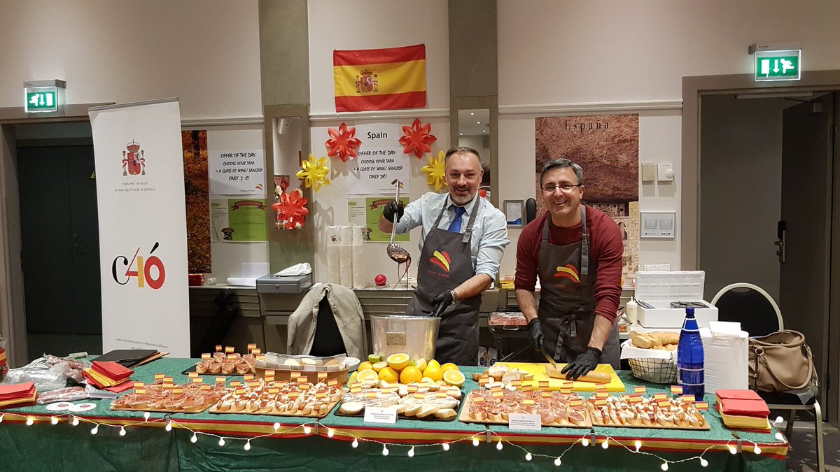 EmbEspEstonia's tweet photo. It's been a fantastic morning today at @RadissonBlu #ICB2018. Still offering delicious tapas and wine!! https://t.co/2a4WPiSdGW