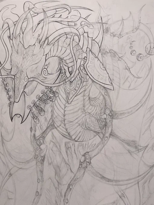 完成させるにはまだまだ時間と労力を食い潰しに襲いかかってくる龍の絵? 