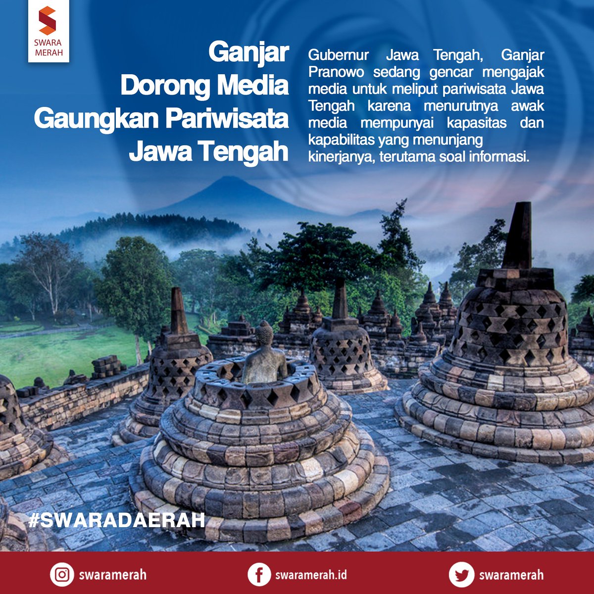 swaramerah's tweet photo. Gubernur Jawa Tengah, Ganjar Pranowo mengajak kalangan jurnalis semakin gencar mewartakan tempat-tempat wisata di Jateng.

#Swaramerah #Swaradaerah #PDIPerjuangan #Pariwisata #tourism #Wonderfulindonesia #jateng #explorecentraljava https://t.co/4pgALCK7k0