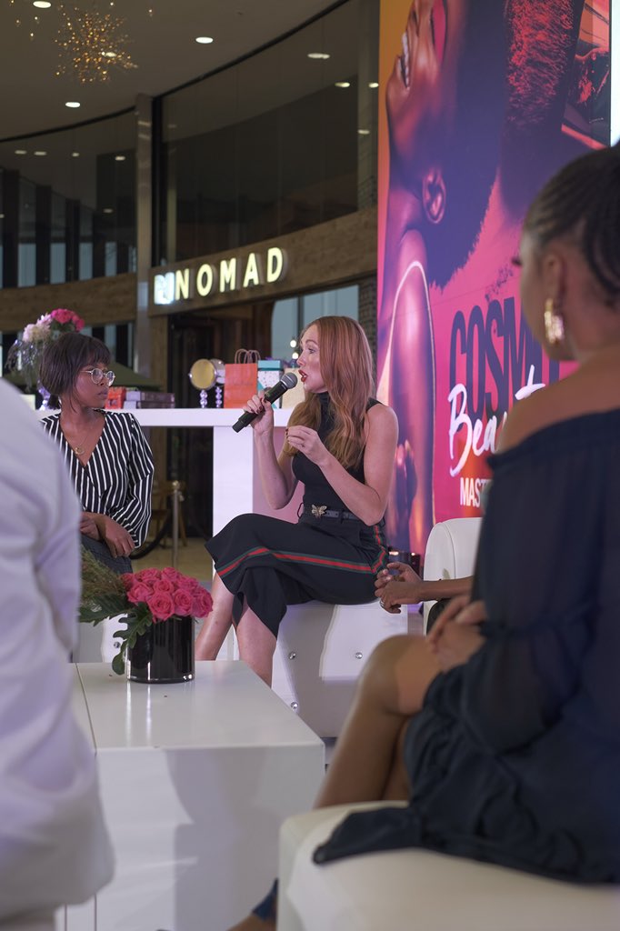 AffiliateCartek's tweet photo. Panel discussion time! Beauty Editor @ZiphoNtloko with leaders in the beauty industry @NthatoMashishi, @urban_mimz, @masego_sa, @mbalimkh_, @reneedesambento & @lungilethabethe ππΎπβ¨ #COSMOBeautyMasterclass brought to you by @Clicks_SA @TheMallOfAfrica https://t.co/9X2sgKOgLQ