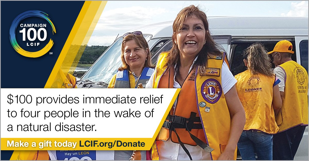 DunnellonLionsC's tweet photo. RT lionsclubs "#DYK approximately 90,000 people die each year, and 160M are negatively impacted, as a result of natural disasters? LCIF's Campaign 100 empowers the service of Lions providing short-term relief and long-term recovery of communities wor… https://t.co/49iwVwI1YI"