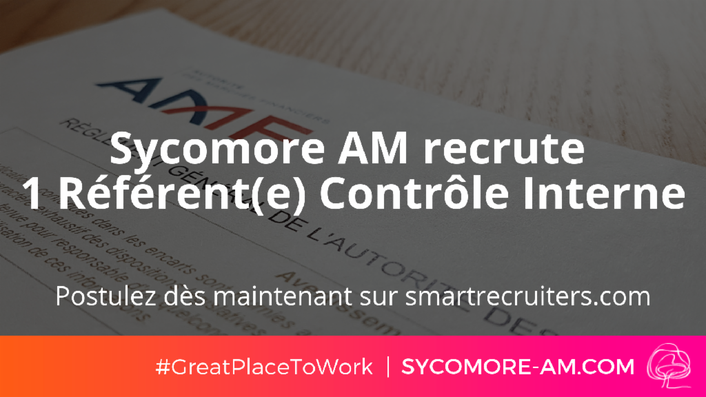 #Job Sycomore Asset Management Référent(e) Contrôle Interne.

Postulez dès maintenant ➡ bit.ly/2TCLejQ
#GreatPlaceToWork #i4emploi