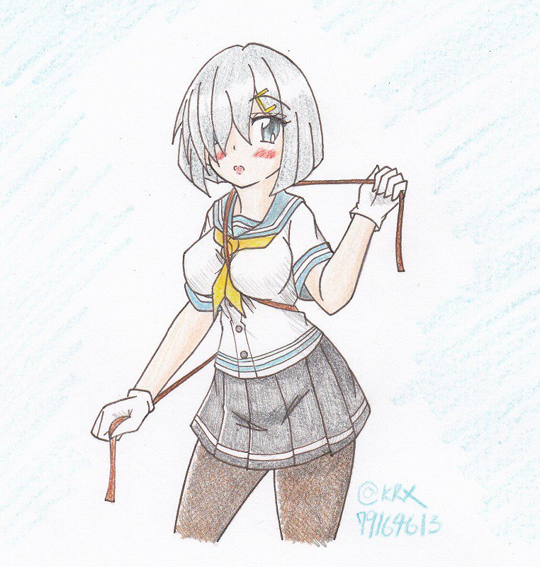 #艦これ版深夜の真剣お絵描き60分一本勝負
#艦これ版真剣お絵描き60分一本勝負_20181125
#浜風
乙改艤装フィッティング中 