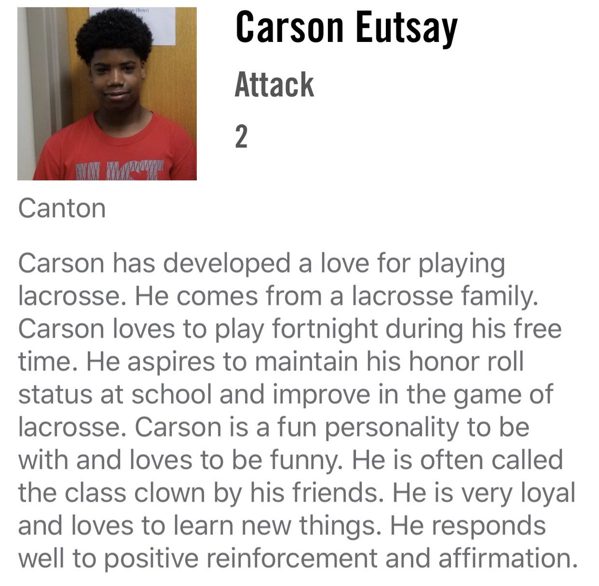 MYL_Colonials's tweet photo. #MeetTheseColonials
Meet Carson Eutsay - Lefty sniper attack on the Blue Squad. Canton Youth Lacrosse https://t.co/C2GBSP2ApU