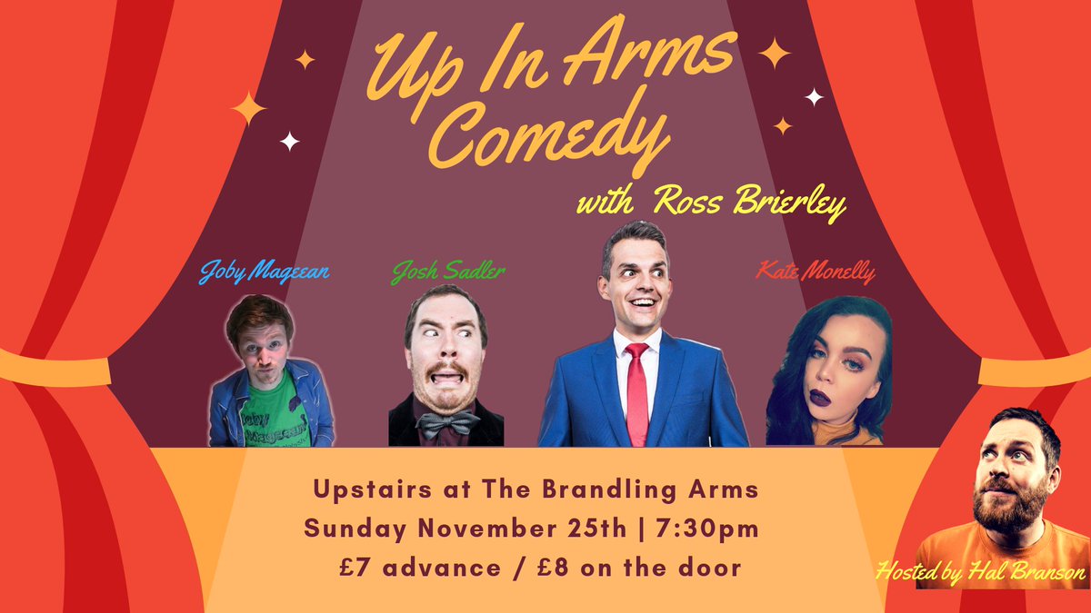 Comedy returns to the <a href="/brandlingarmgos/">The Brandling Arms</a> TONIGHT! With <a href="/RossBrierley/">Ross Brierley</a> &amp; Josh (of <a href="/TheNSLShow/">The Not So Late Show with Ross Brierley</a> fame), @thejobyshow <a href="/katemonnelly/">Kate✨</a> and me as your host! Doors 7.30pm / show starts 8pm Tickets £8 #comedy #whatsonnewcastle