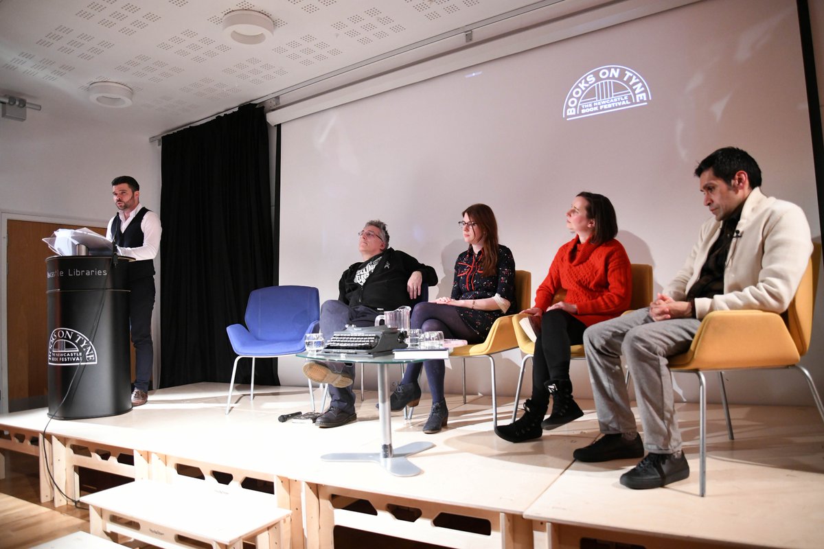 danjameswriter's tweet photo. More photos from yesterday's #TeamDeadInk panel @ToonLibraries in #Newcastle for #BooksonTyne featuring @hakattak @BradleyBooks @hopesmithery @21stCscribe & yours truly @danjameswriter We talked books, writing, politics, the power of stories, and generally set the world to rights https://t.co/MCeGz2z3Cb
