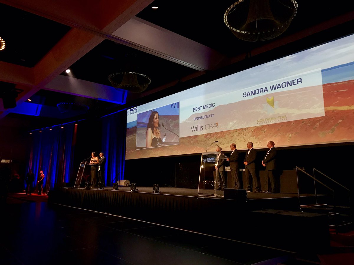 ausgoldindustry's tweet photo. And the @MERCinPerth Best #Medic goes to Sandra Wagner from Northern Star Resources’ Jundee Emergency Response Team! #mercinperth #merc2018 #womeningold #womeninmining #gold https://t.co/u6yINjmAGM